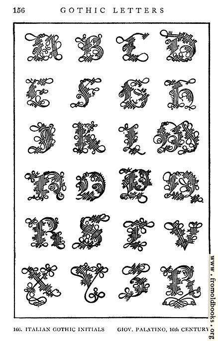 [Picture: 166.—Italian Gothic Initials, Giov. Palatino, 16th Century.]
