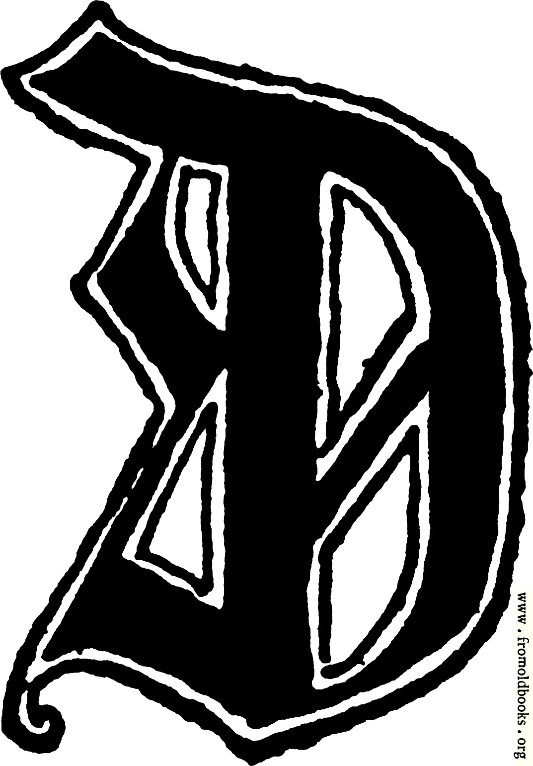 [Picture: Calligraphic letter “D” in 15th century gothic style]