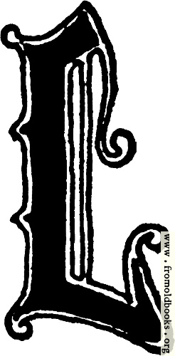 [Picture: Calligraphic letter “L” in 15th century gothic style]