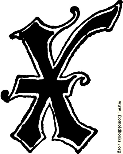 [Picture: Calligraphic letter “X” in 15th century gothic style]