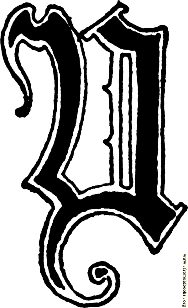 [Picture: Calligraphic letter “Y” in 15th century gothic style]