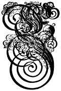 German Gothic Initials - Swirly Fraktur Blackletter Initial Letter E