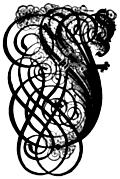 German Gothic Initials - Swirly Fraktur Blackletter Initial Letter F