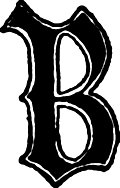 Calligraphic letter âBâ in 15th century gothic style