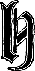 Calligraphic letter âHâ in 15th century gothic style