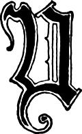 Calligraphic letter âYâ in 15th century gothic style