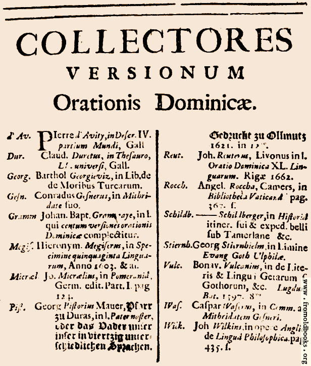 [Picture: Collectores versionum Orationis Dominicæ: contributors]