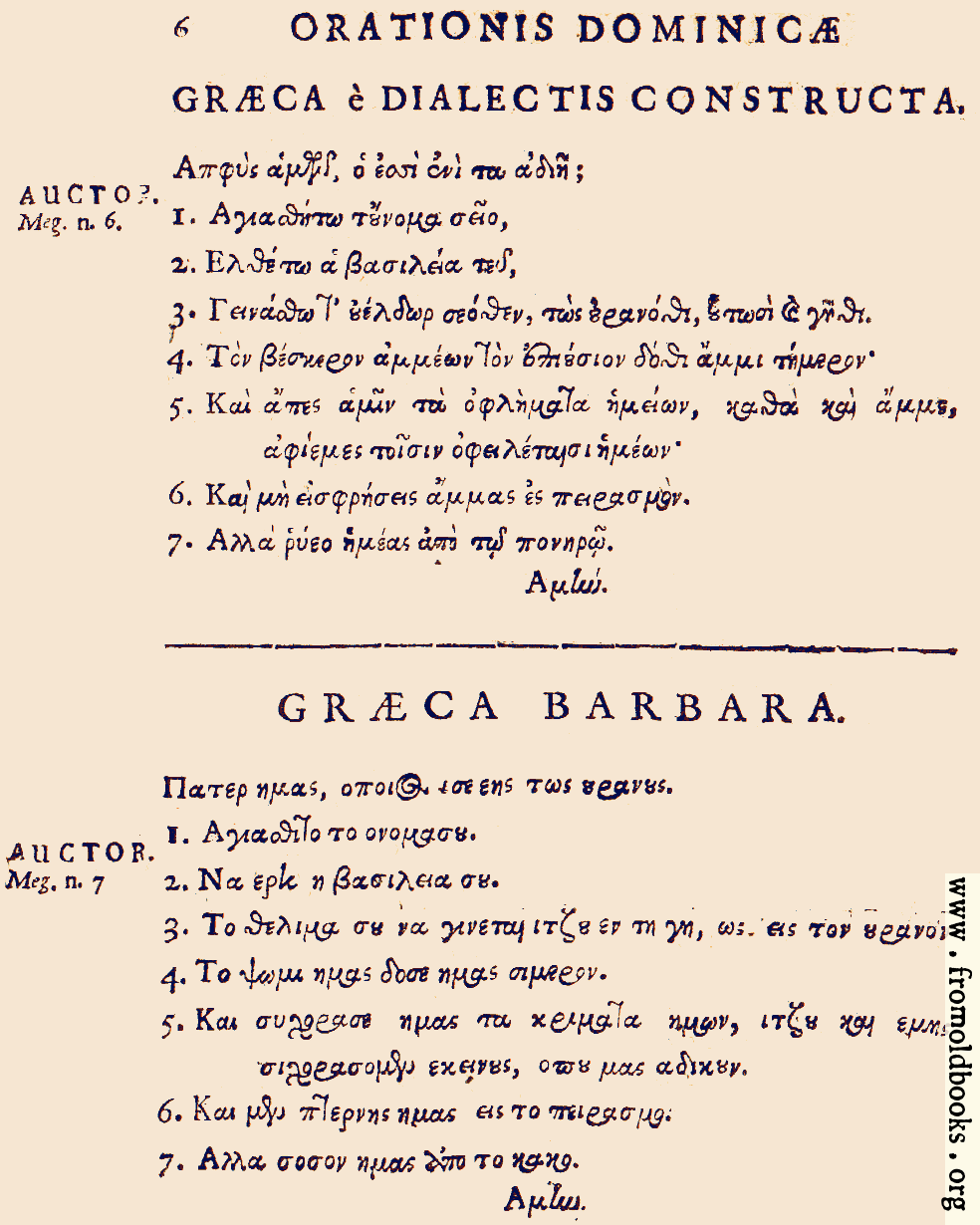 [Picture: 06: Græca è Dialectis constructa; Græca Barbara]