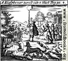 [picture: A Blasphemer turned into a black dog]