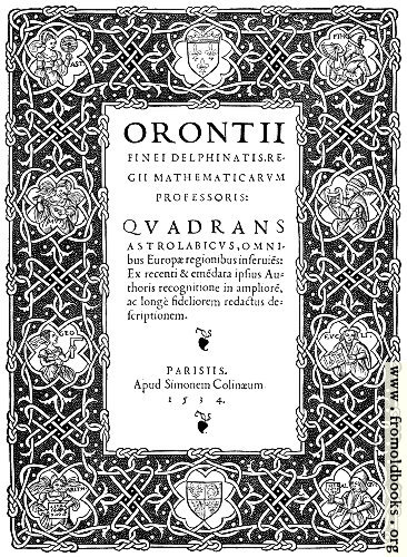 [Picture: 6. Title Page: Orontii Quadrans Astrolabicus Omnibus]