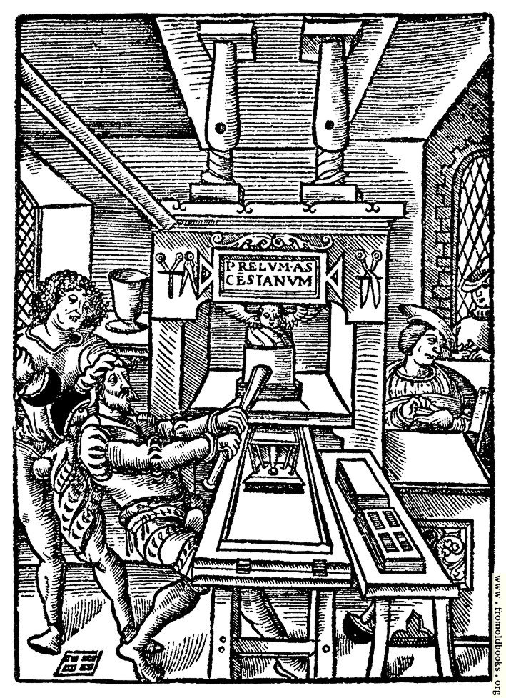 [Picture: 8.—Detail: Printing Page Woodcut]