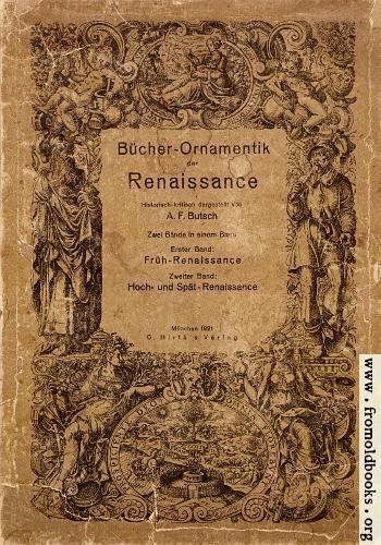 [Picture: Book cover, Ornamentik Der Renaissance (Vol. I.)]