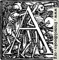 62a.—Initial capital letter “A” from Dance of Death Alphabet