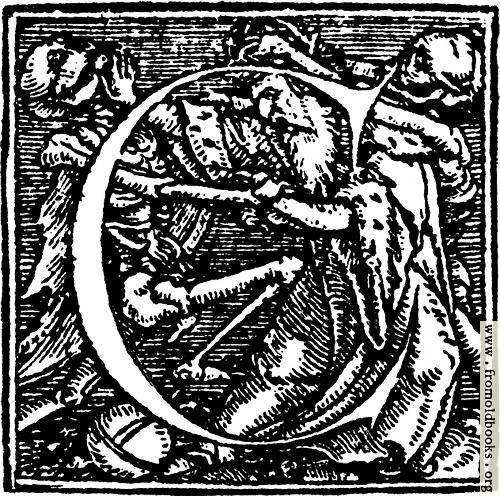 [Picture: 62c.—Initial capital letter “C” from Dance of Death Alphabet]