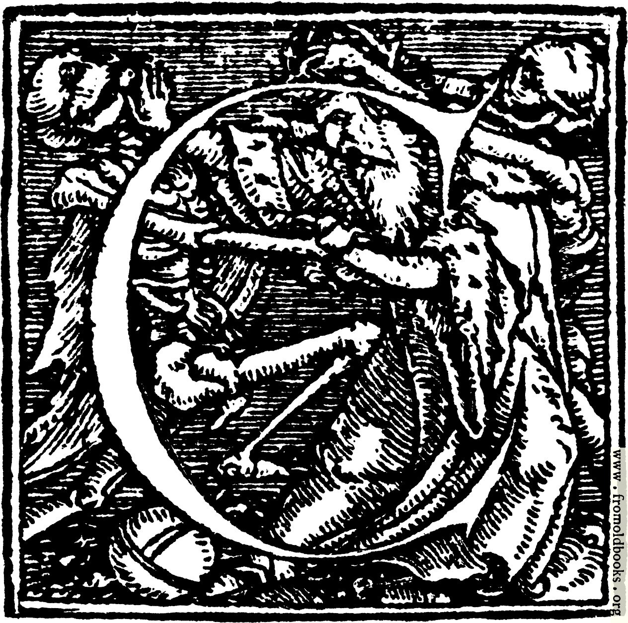 [Picture: 62c.—Initial capital letter “C” from Dance of Death Alphabet]