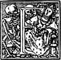 [Picture: 62f.—Initial capital letter “F” from Dance of Death Alphabet.]