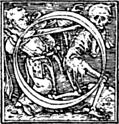 [Picture: 62o.—Initial capital letter “O” from Dance of Death Alphabet.]