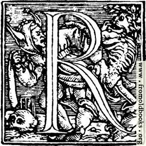 [Picture: 62r.—Initial capital letter “R” from Dance of Death Alphabet.]