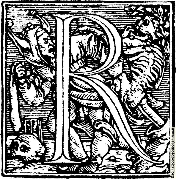 [Picture: 62r.—Initial capital letter “R” from Dance of Death Alphabet.]