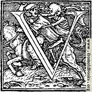 [Picture: 62v.—Initial capital letter “U” from Dance of Death Alphabet]