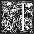 62j.—Initial capital letter “J” for Dance of Death Alphabet.