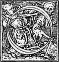 62o.âInitial capital letter âOâ from Dance of Death Alphabet.