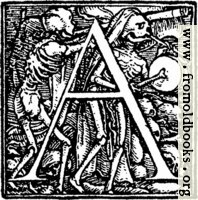 [picture: 62a.---Initial capital letter ``A'' from Dance of Death Alphabet]