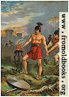 [picture: M. Scevola se abrasa voluntariamenta la mano.]