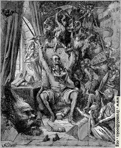 [Picture: Don Quixote in his Study]