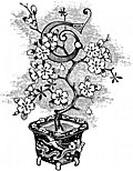 Initial letter âtâ as flower in a pot