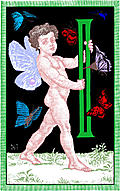Letter I with fairy, coloured