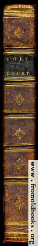 [Picture: Holy Court Book decorated leather spine]