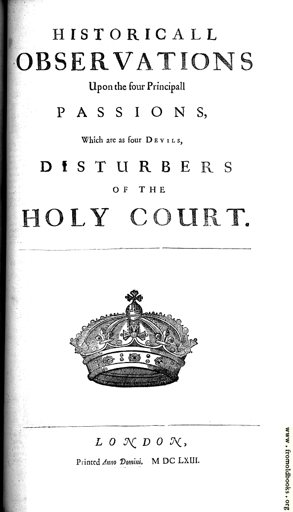 [Picture: Title Page, Historical Observations]