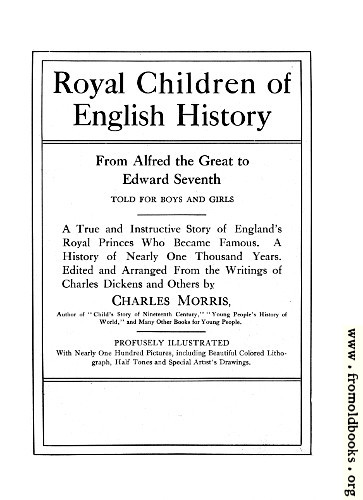 [Picture: Title Page from Royal Children of English History]