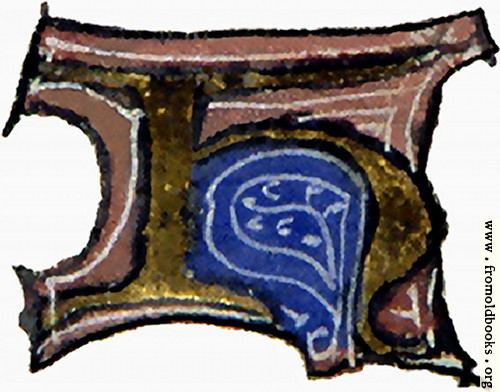 [Picture: calligraphy: mediaeval decorative letter “H”]