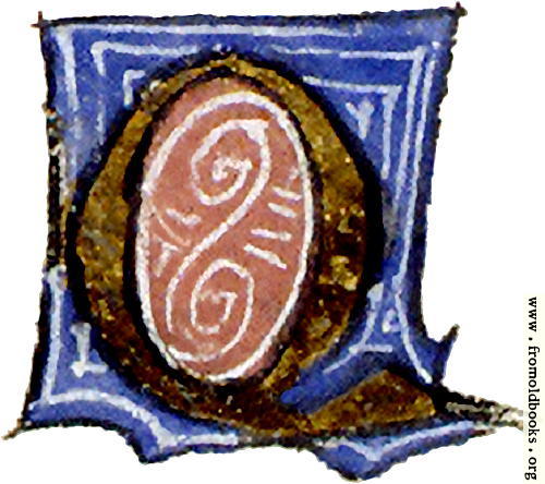 [Picture: calligraphy: mediaeval decorative letter “Q”]