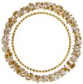 [Picture: Vintage gold circular leaf border or frame]