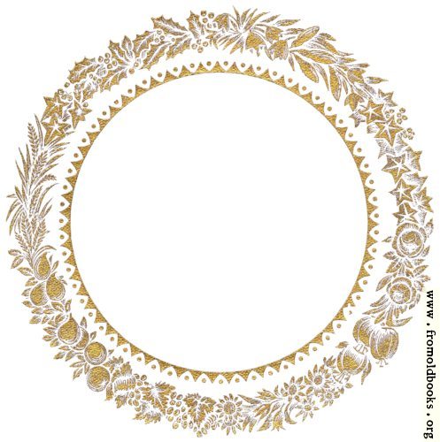 [Picture: Vintage gold circular leaf border or frame]