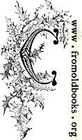 Decorated Initial letter C with holly