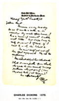 Charles Dickens: Letter Written the Day before His Death