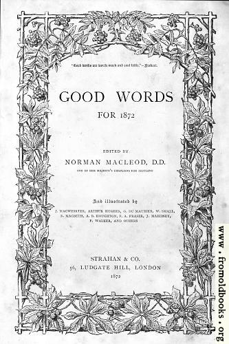 [Picture: The front cover or title page of “Good Words” from 1872]