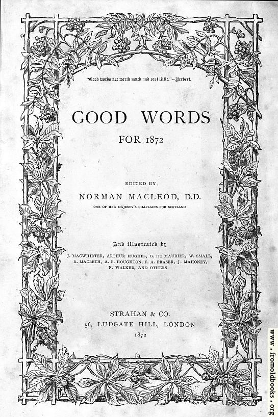 [Picture: The front cover or title page of “Good Words” from 1872]