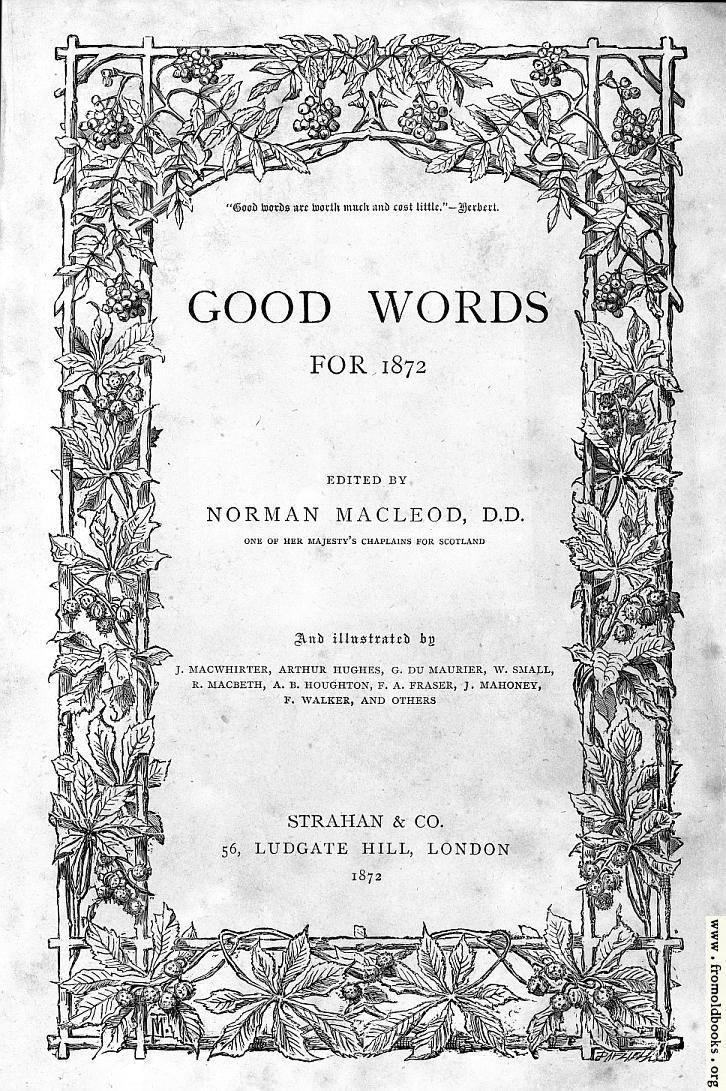[Picture: The front cover or title page of “Good Words” from 1872]