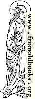 Jesus with raised hand: holy admonition