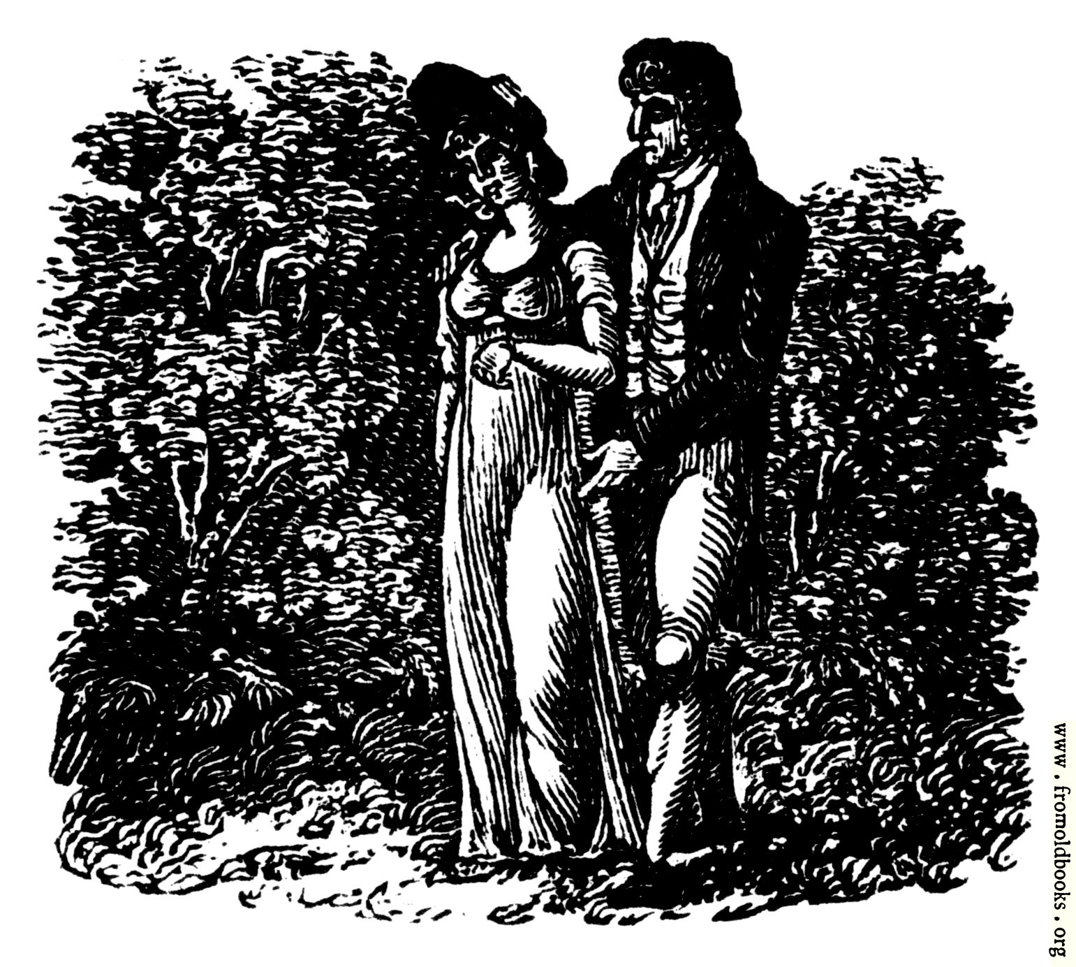 [Picture: 168.—Lovers in the bushes.]