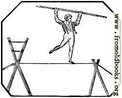 891.—Trapese artist walking a tightrope or high wire