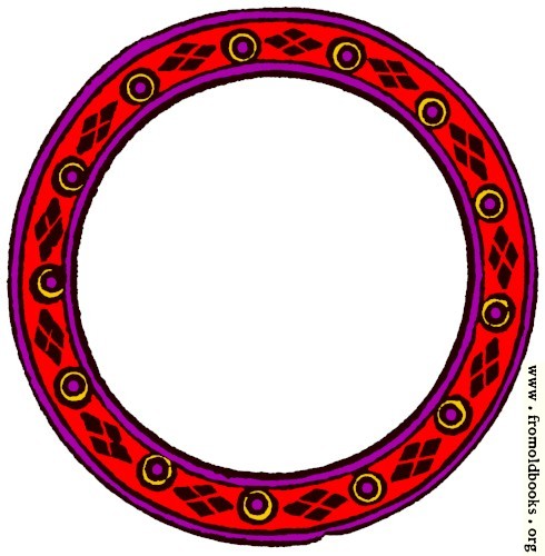 [Picture: 1085.—Circular border of frame, red purple yellow and brown.]