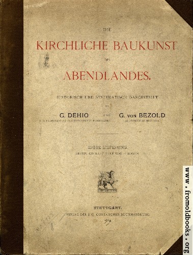 [Picture: Front Cover, Die Kirchliche Baukunst des Abendlandes]