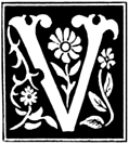 [Picture: Decorative initial letter “V” from 16th Century]