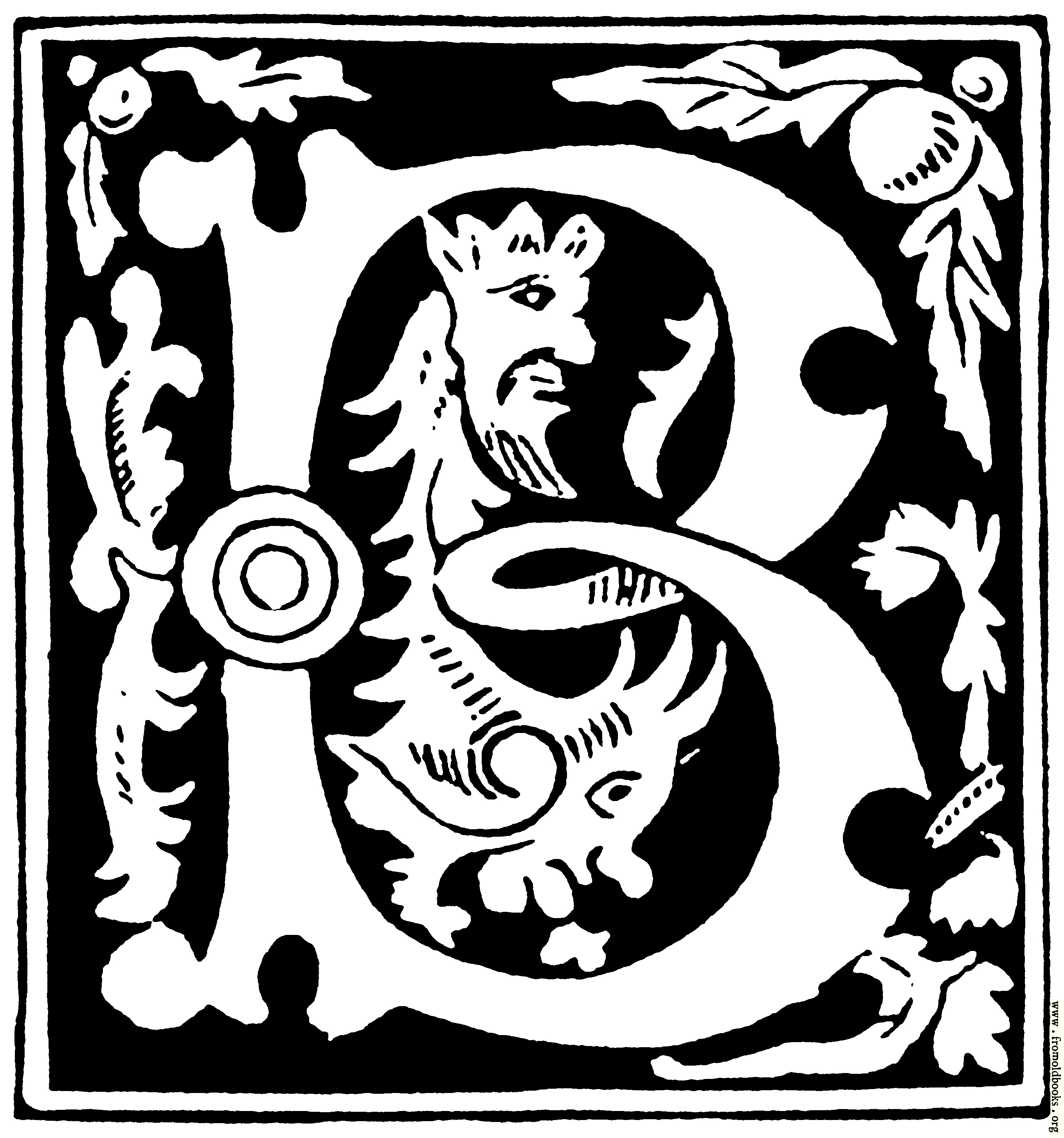 Decorative Initial Letter B From 16th Century